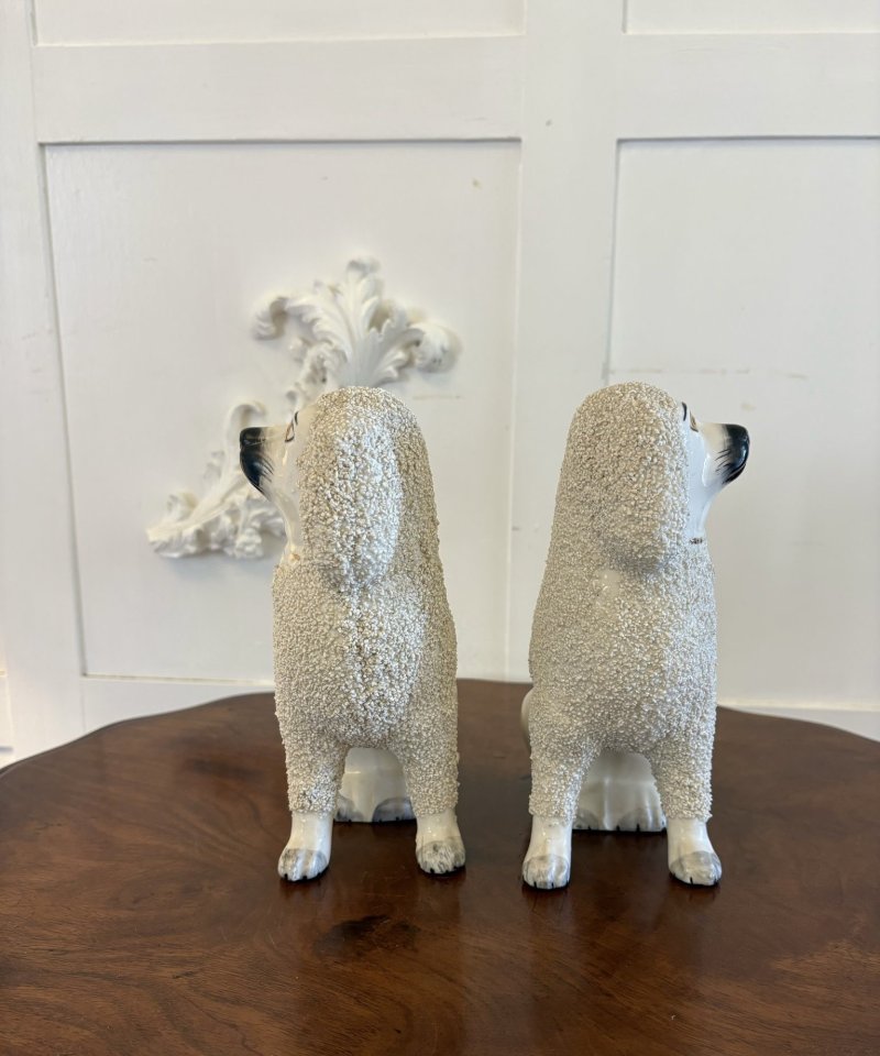Pair of Antique Victorian Quality Staffordshire Poodles - Image 3